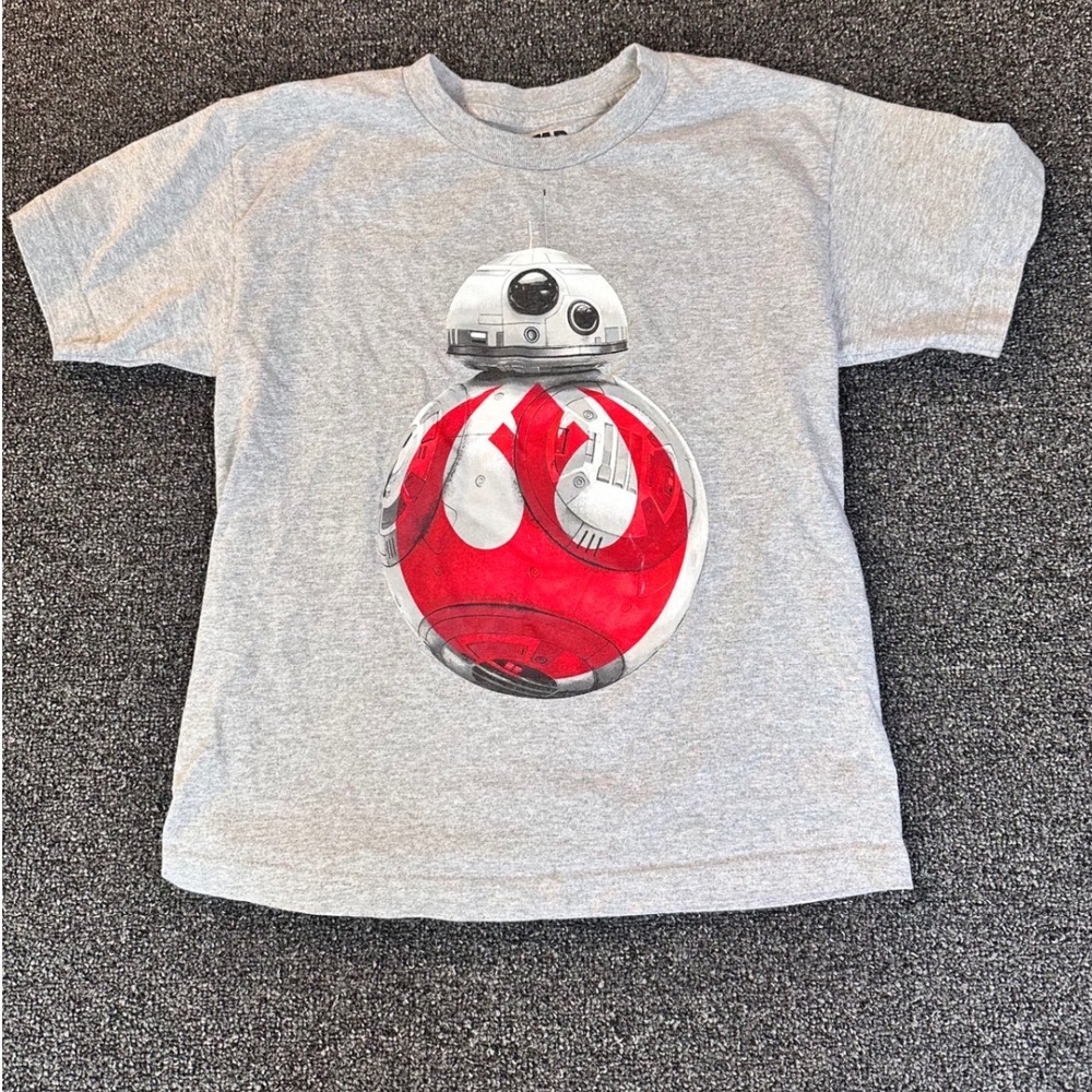 Star Wars BB-8 Graphic T-Shirt Kids Medium Gray Mad Engine Short Sleeve Tee